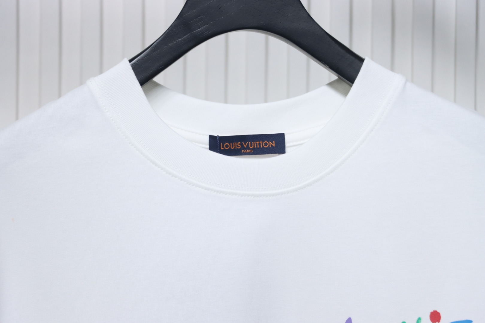 Louis Vuitton 25ss hand-painted colorful logo graffiti short-sleeved T-shirt White