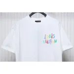 Louis Vuitton 25ss hand-painted colorful logo graffiti short-sleeved T-shirt White