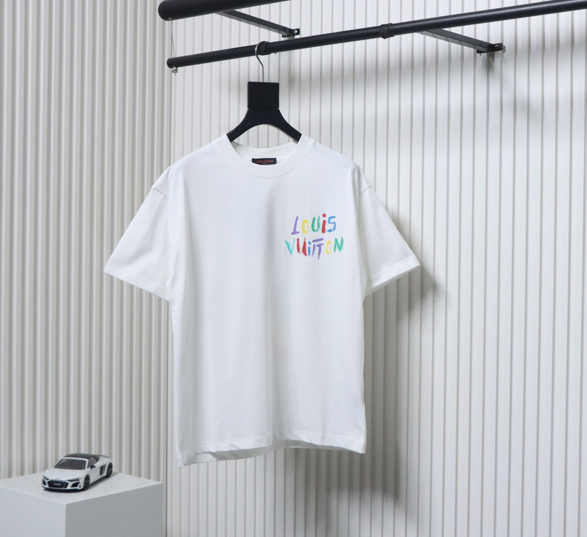 Louis Vuitton 25ss hand-painted colorful logo graffiti short-sleeved T-shirt White