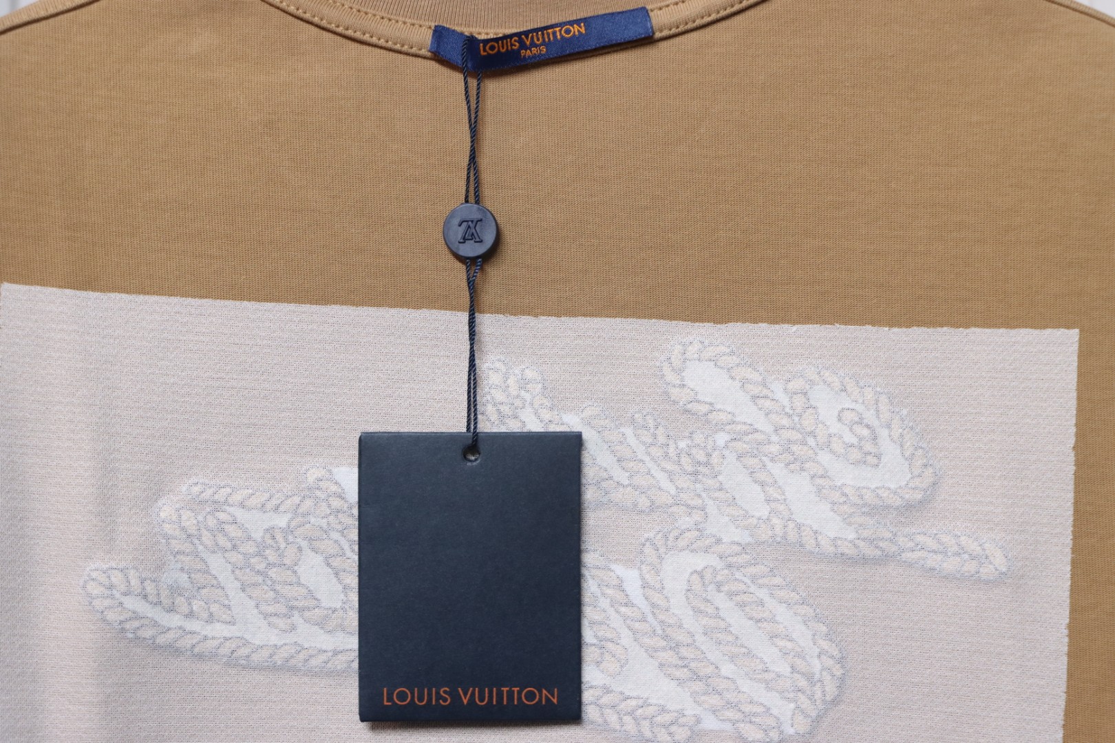 Louis Vuitton 25ss hemp rope knot embroidered short sleeves