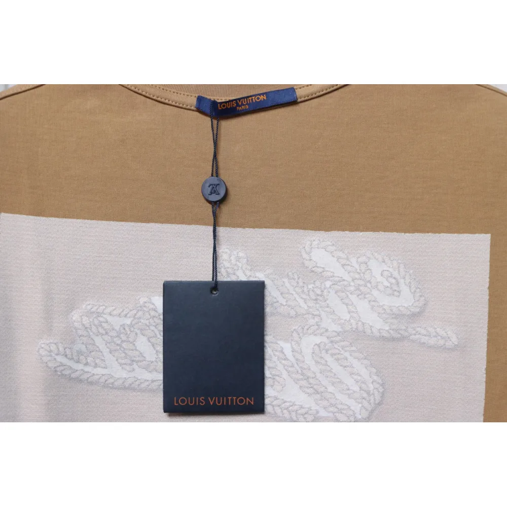 Louis Vuitton 25ss hemp rope knot embroidered short sleeves