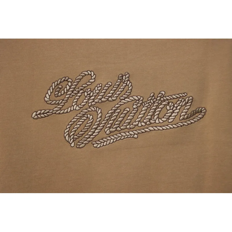 Louis Vuitton 25ss hemp rope knot embroidered short sleeves