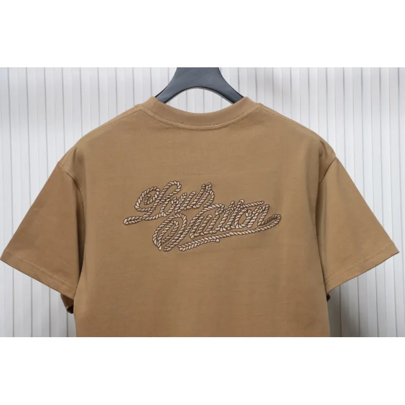 Louis Vuitton 25ss hemp rope knot embroidered short sleeves
