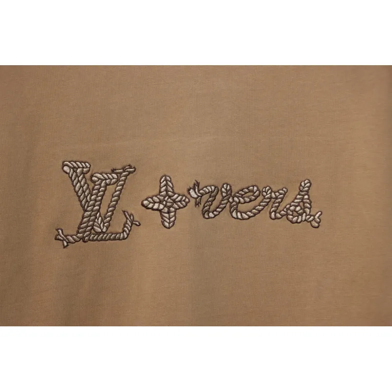 Louis Vuitton 25ss hemp rope knot embroidered short sleeves