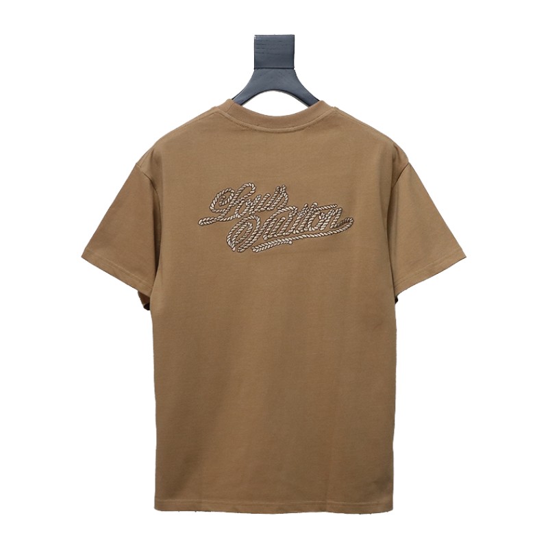 Louis Vuitton 25ss hemp rope knot embroidered short sleeves