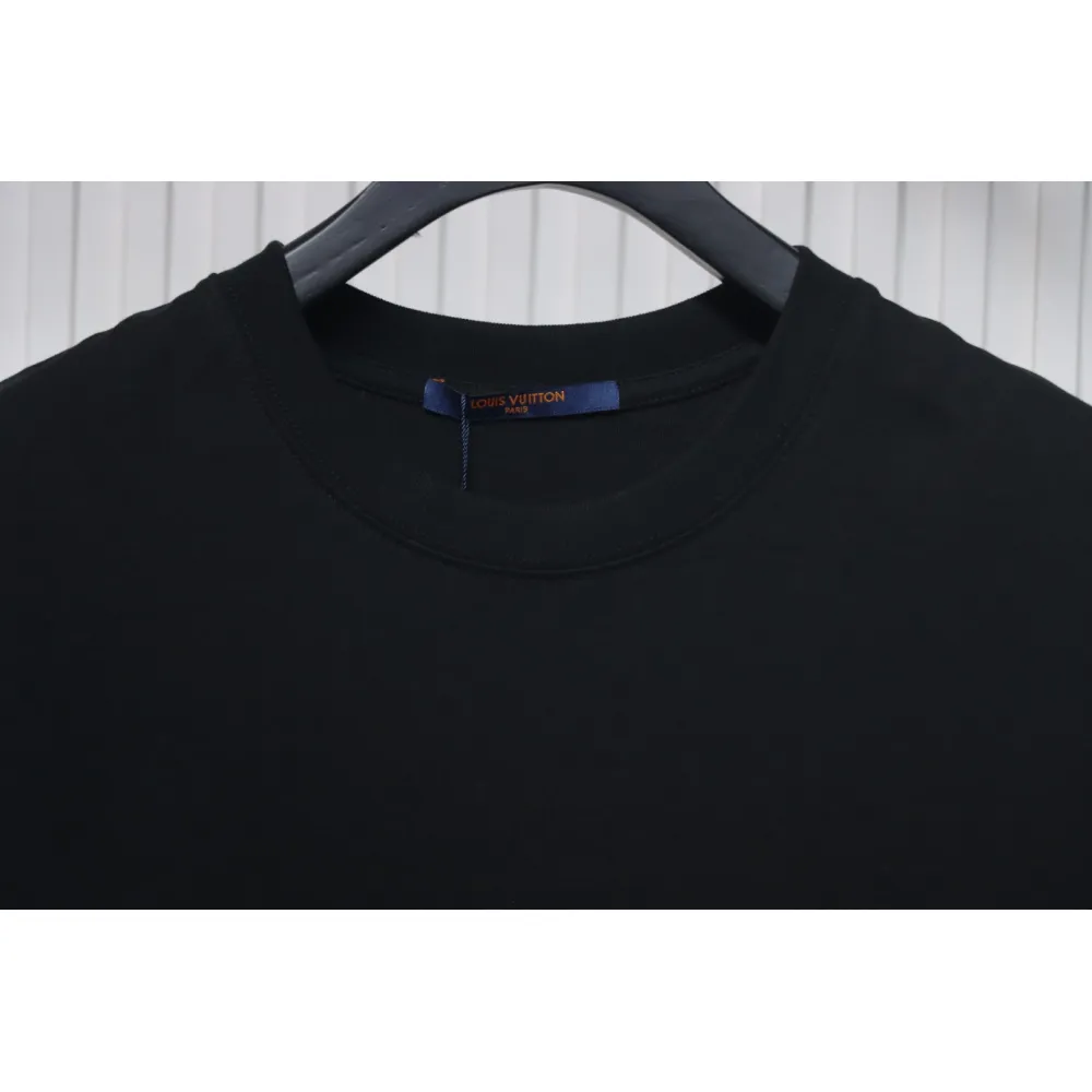 Louis Vuitton 25ss hemp rope knot embroidered short sleeves black