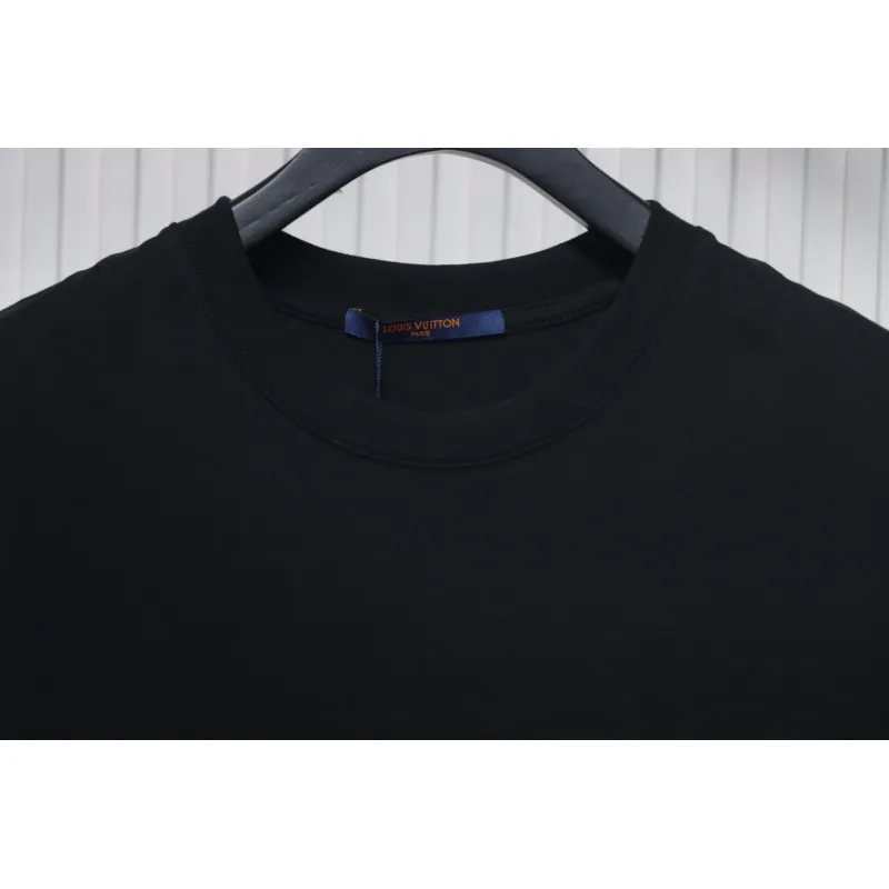 Louis Vuitton 25ss hemp rope knot embroidered short sleeves black