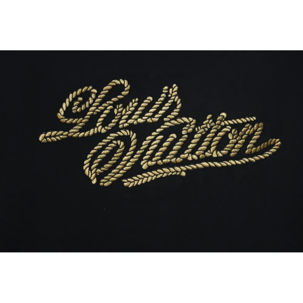 Louis Vuitton 25ss hemp rope knot embroidered short sleeves black