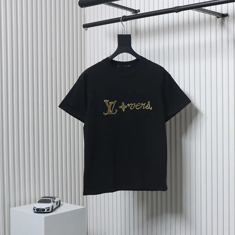 Louis Vuitton 25ss hemp rope knot embroidered short sleeves black