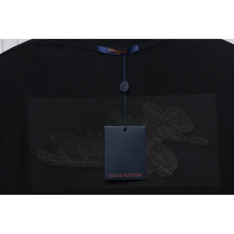 Louis Vuitton 25ss hemp rope knot embroidered short sleeves black