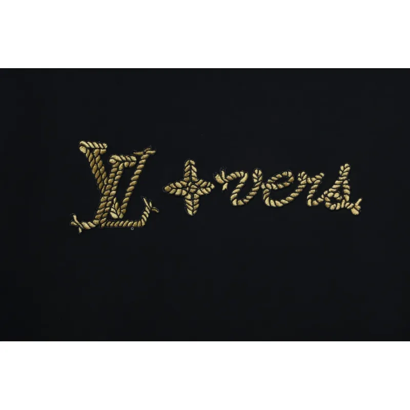 Louis Vuitton 25ss hemp rope knot embroidered short sleeves black