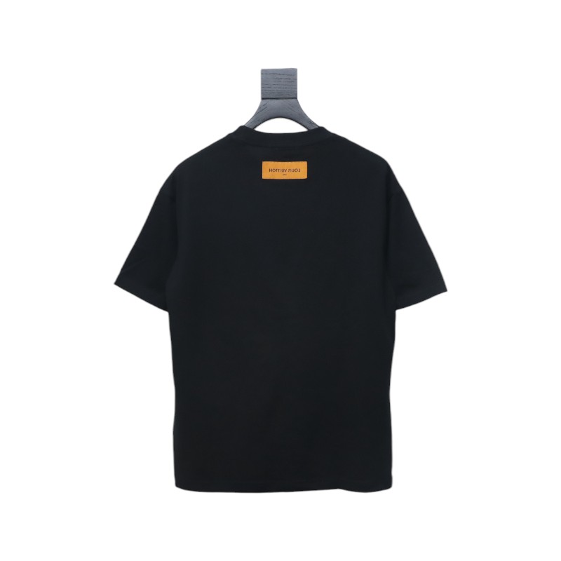 Louis Vuitton 25ss Lettering Printed Chain Short Sleeve Black