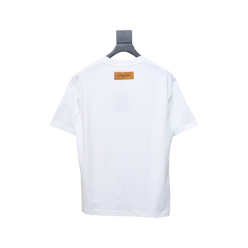 Louis Vuitton 25ss Lettering Printed Chain Short Sleeve White