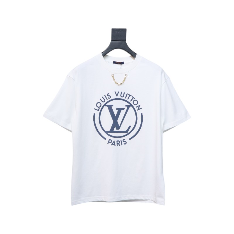 Louis Vuitton 25ss Lettering Printed Chain Short Sleeve White