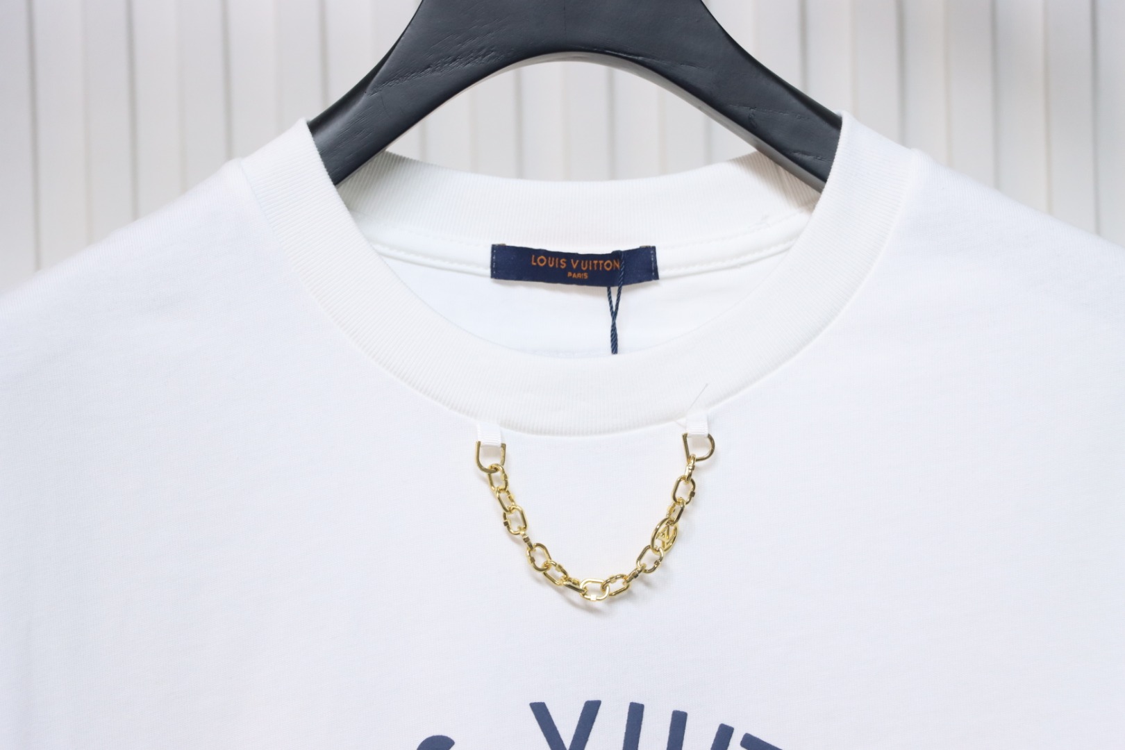 Louis Vuitton 25ss Lettering Printed Chain Short Sleeve White