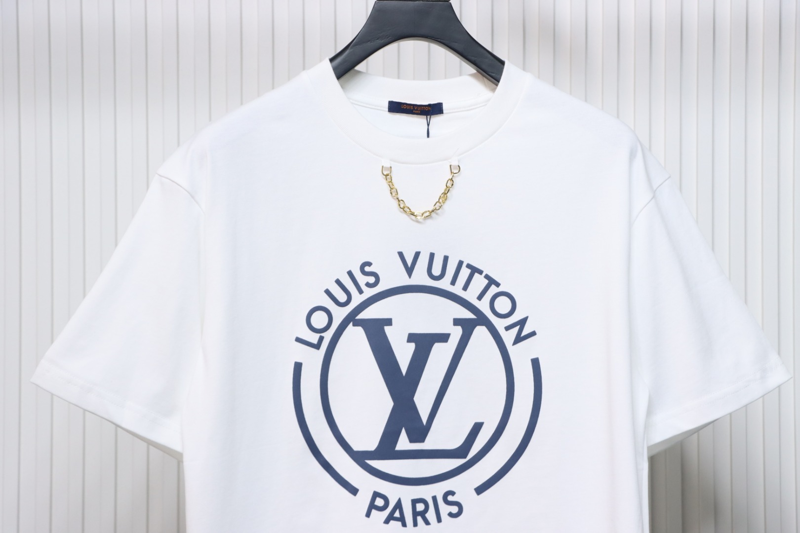 Louis Vuitton 25ss Lettering Printed Chain Short Sleeve White