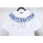 Louis Vuitton 25ss LV collar graffiti letter print large logo short sleeve T-shirt White