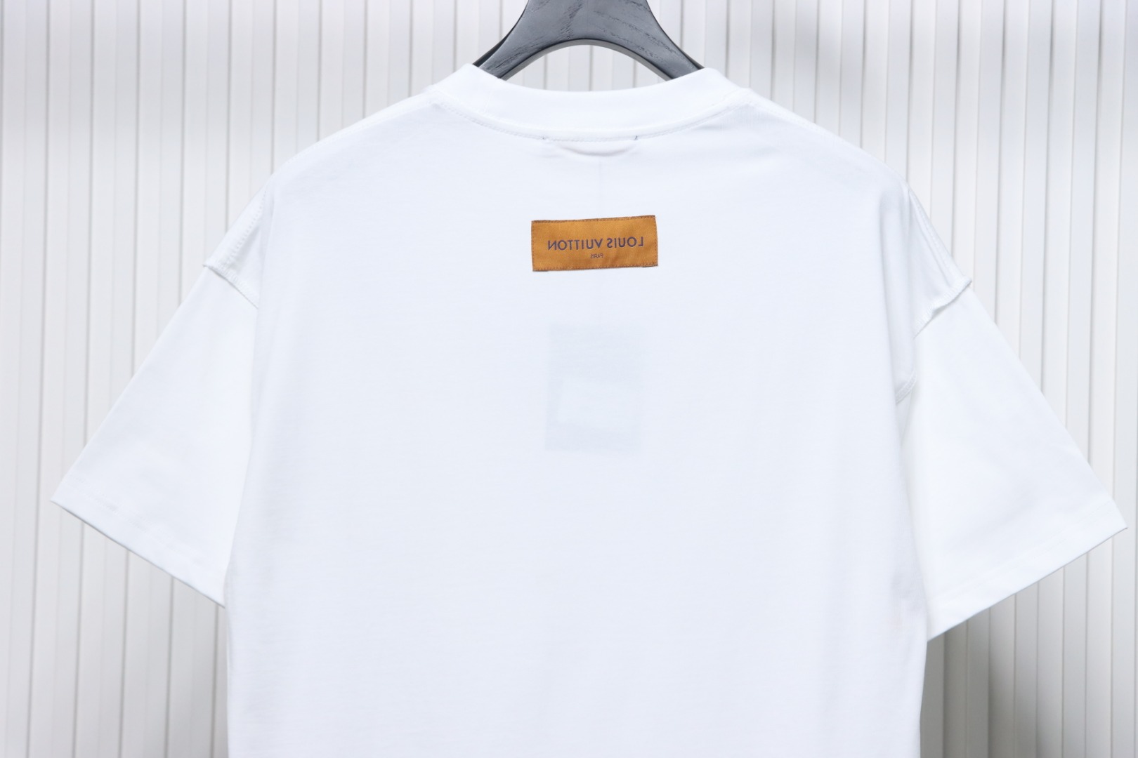Louis Vuitton 25ss LV collar graffiti letter print large logo short sleeve T-shirt White