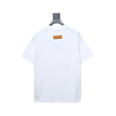 Louis Vuitton 25ss LV collar graffiti letter print large logo short sleeve T-shirt White 02