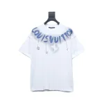 Louis Vuitton 25ss LV collar graffiti letter print large logo short sleeve T-shirt White