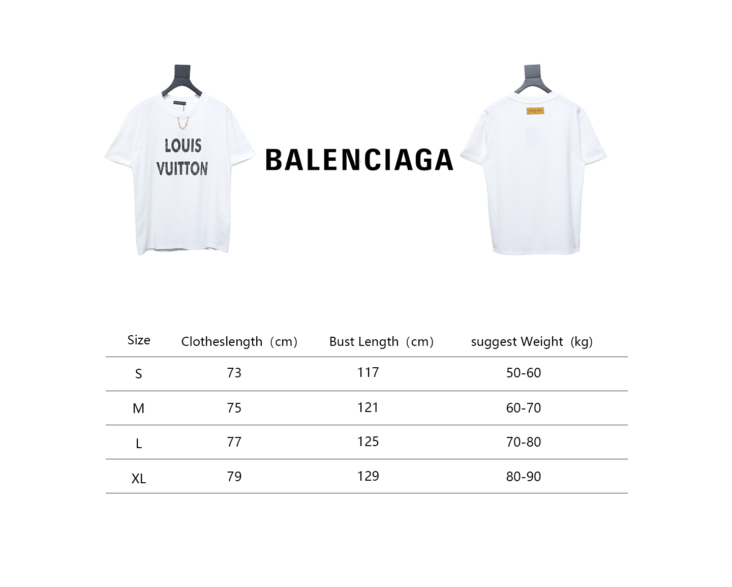 Louis Vuitton 25ss mottled letter print chain short sleeve white