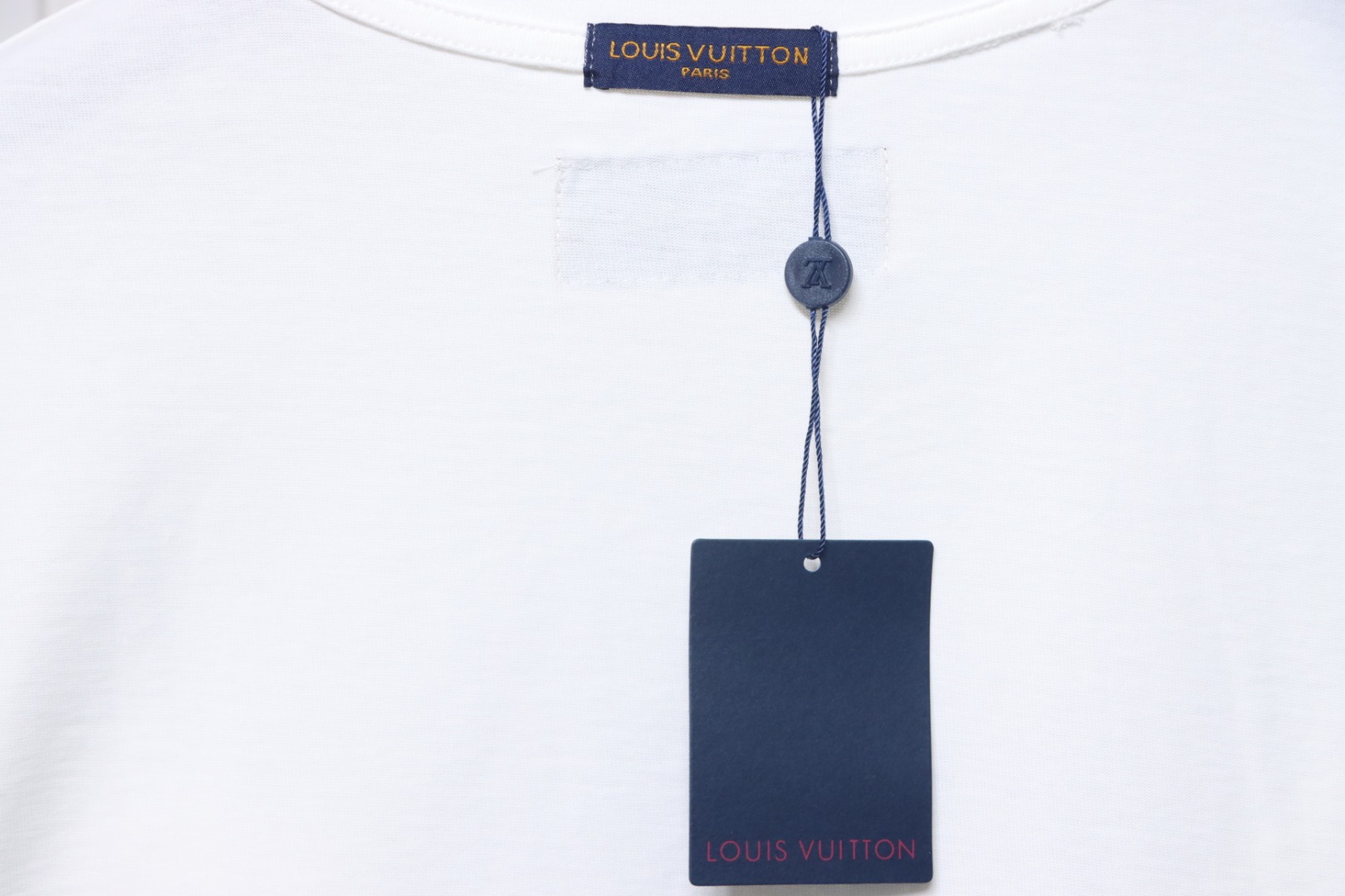 Louis Vuitton 25ss mottled letter print chain short sleeve white