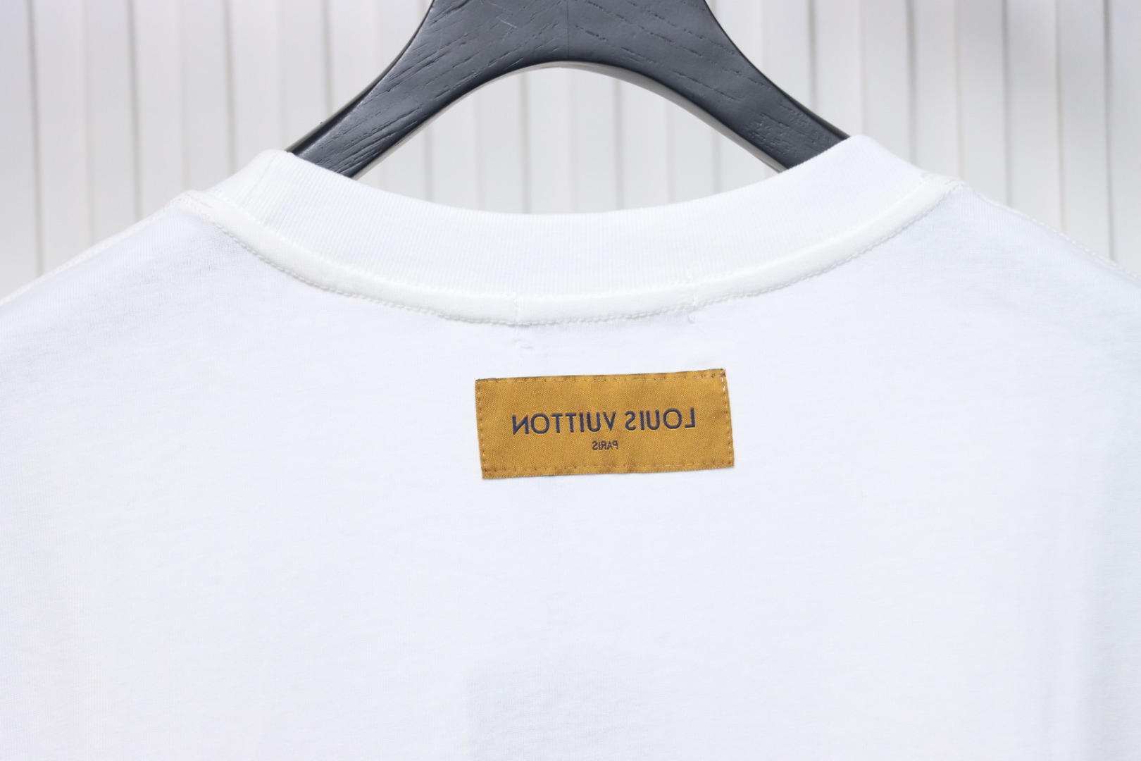 Louis Vuitton 25ss mottled letter print chain short sleeve white