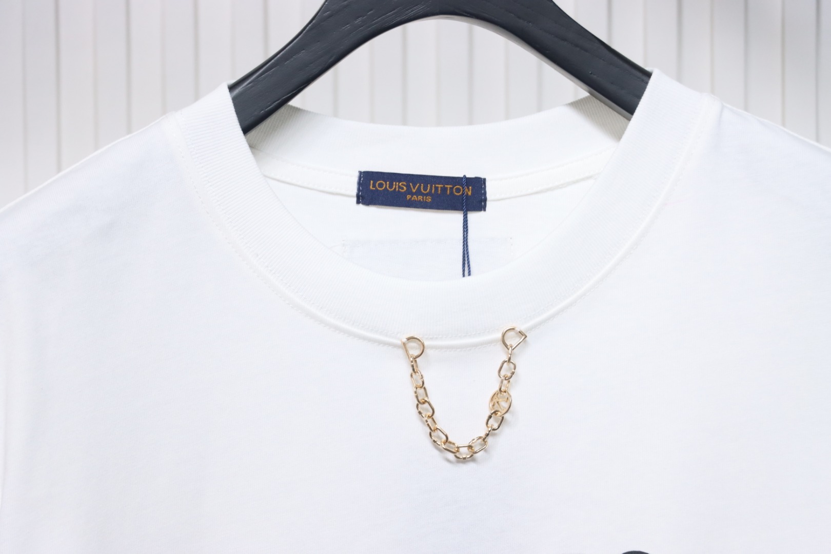 Louis Vuitton 25ss mottled letter print chain short sleeve white