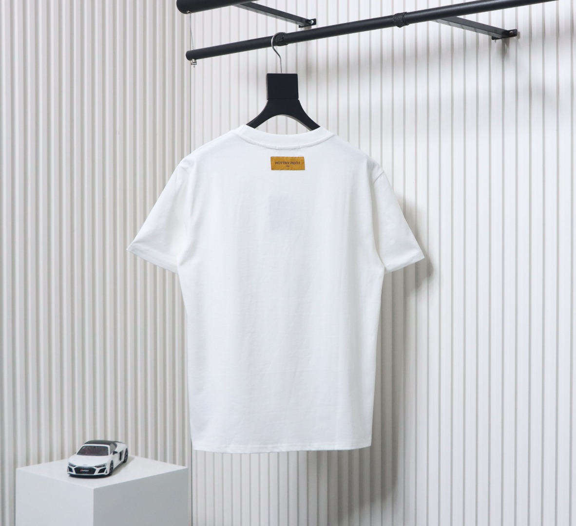 Louis Vuitton 25ss mottled letter print chain short sleeve white