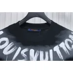 Louis Vuitton 25ss neckline graffiti letter print large logo short sleeve T-shirt black