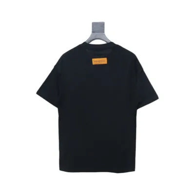 Louis Vuitton 25ss neckline graffiti letter print large logo short sleeve T-shirt black 02
