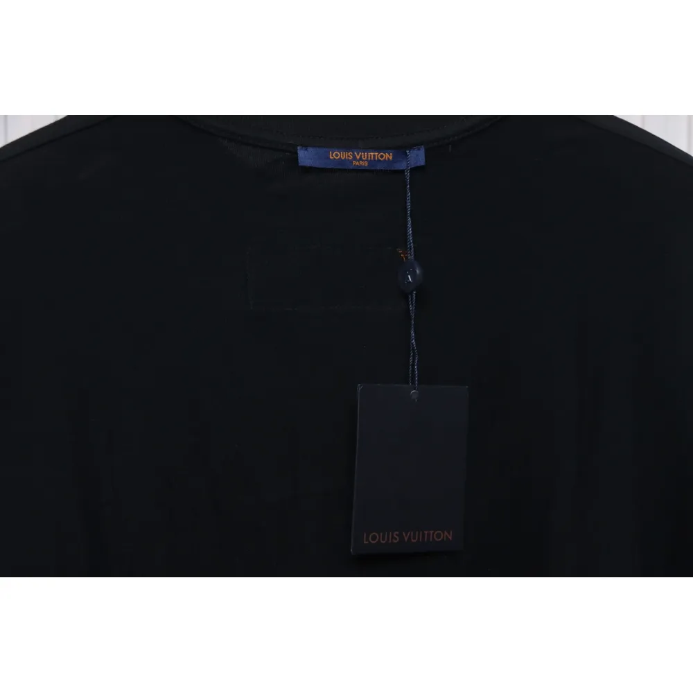 Louis Vuitton 25ss painted graffiti large logo print short sleeve T-shirt black