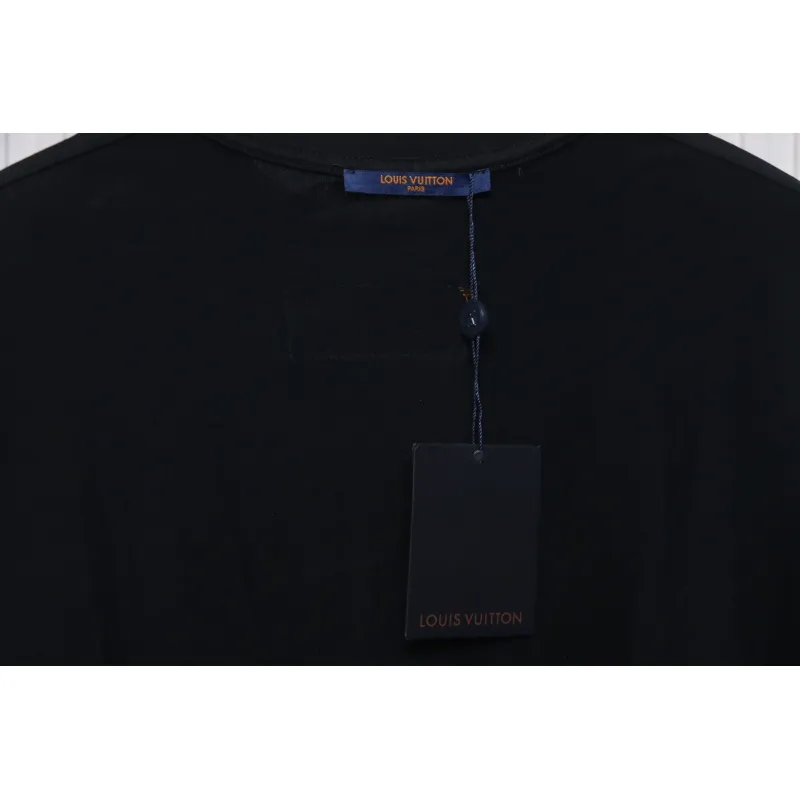Louis Vuitton 25ss painted graffiti large logo print short sleeve T-shirt black