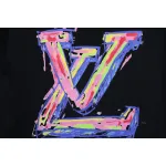 Louis Vuitton 25ss painted graffiti large logo print short sleeve T-shirt black