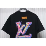 Louis Vuitton 25ss painted graffiti large logo print short sleeve T-shirt black