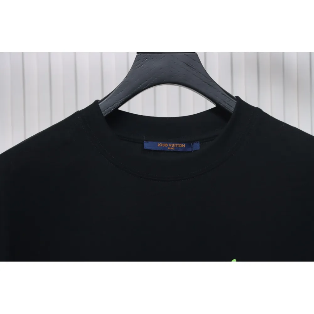 Louis Vuitton 25ss painted graffiti large logo print short sleeve T-shirt black