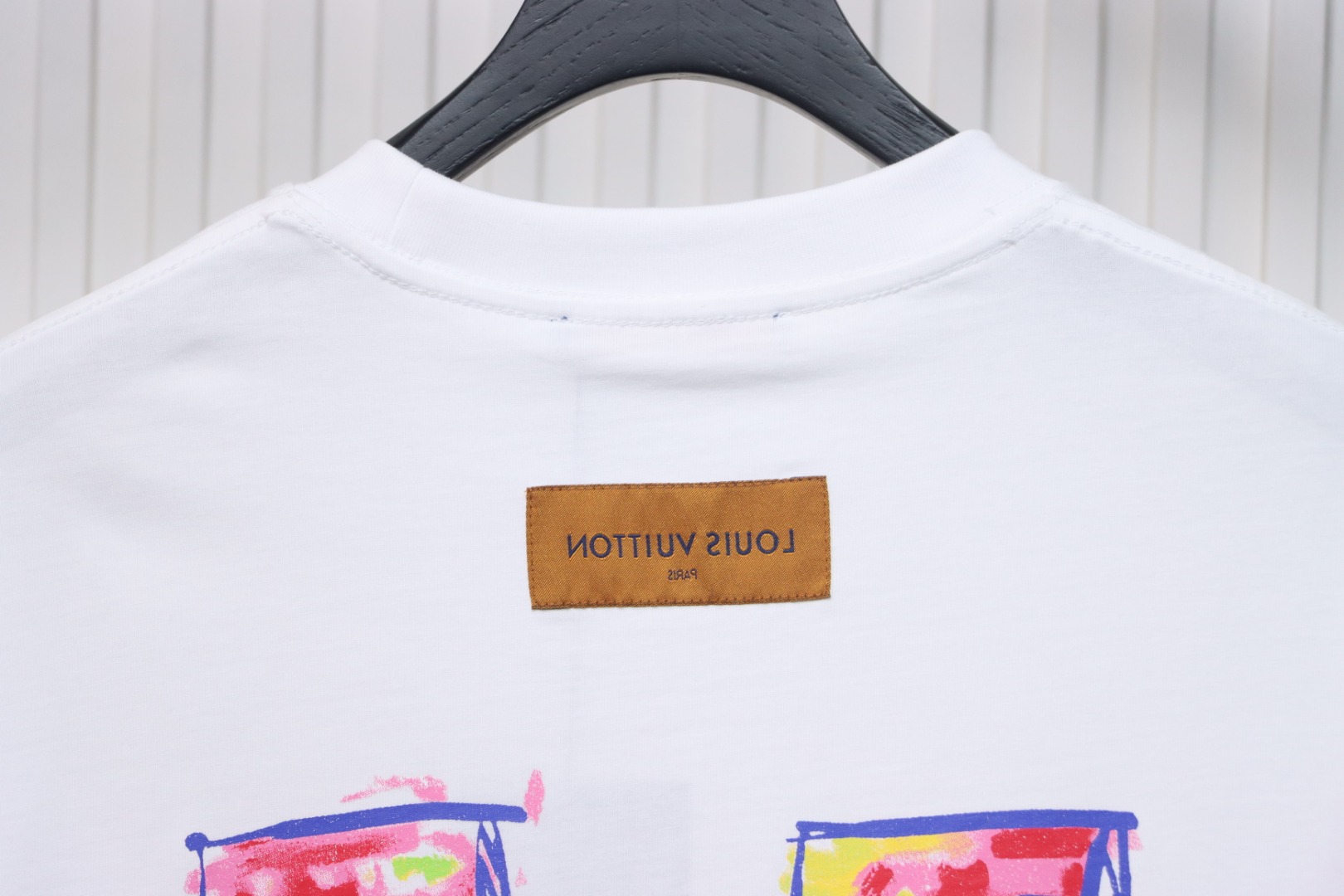 Louis Vuitton 25ss painted graffiti large logo print short sleeve T-shirt White