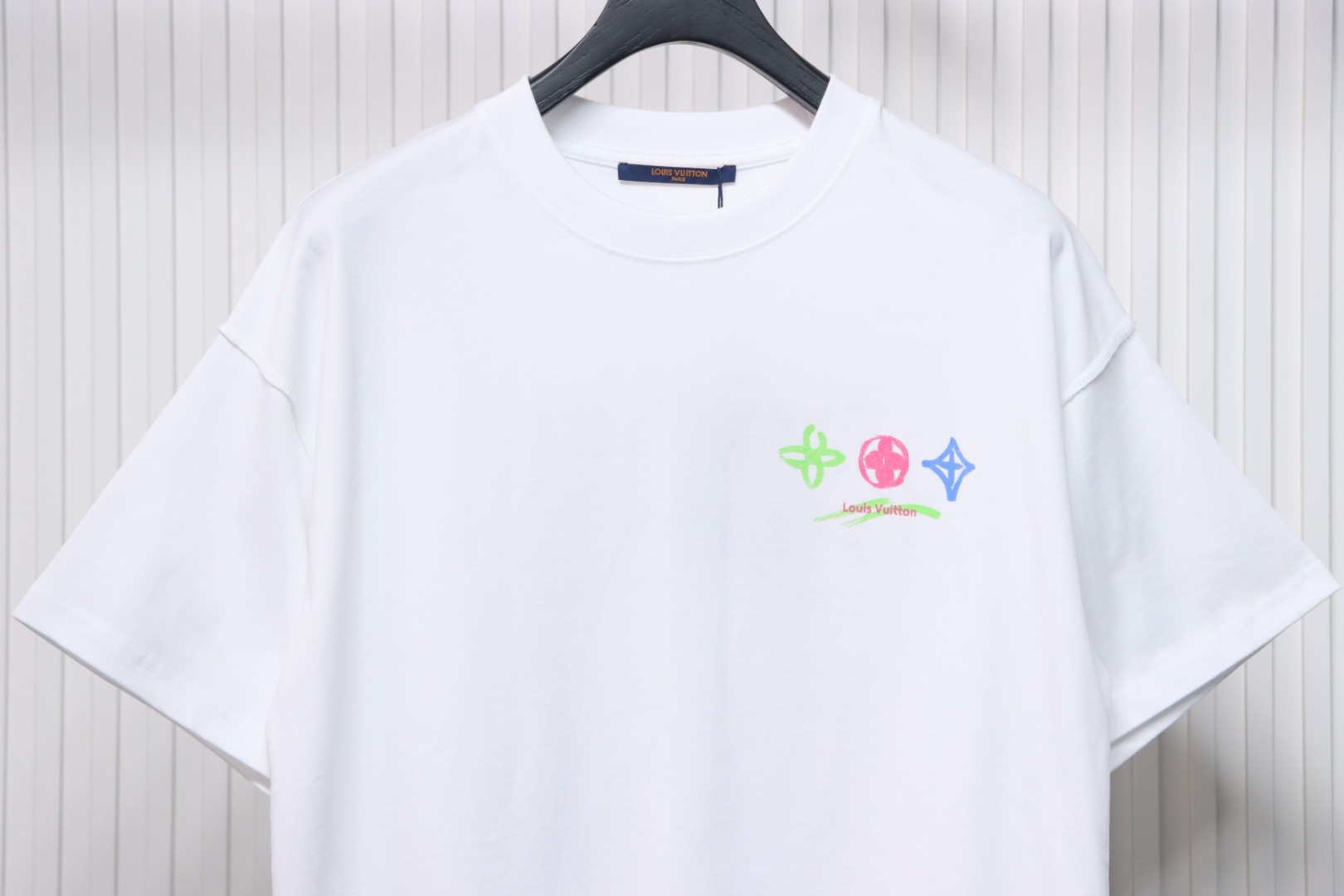 Louis Vuitton 25ss painted graffiti large logo print short sleeve T-shirt White