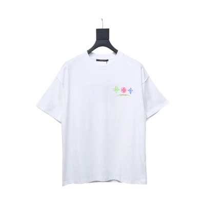 Louis Vuitton 25ss painted graffiti large logo print short sleeve T-shirt White 01