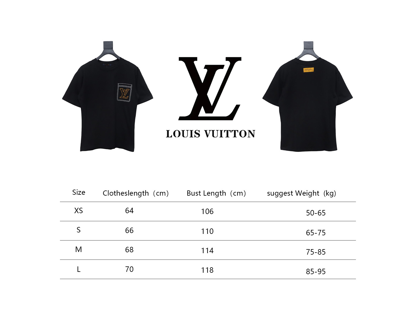 Louis Vuitton 25ss Pocket Old Flower Line Embroidery Short Sleeve black