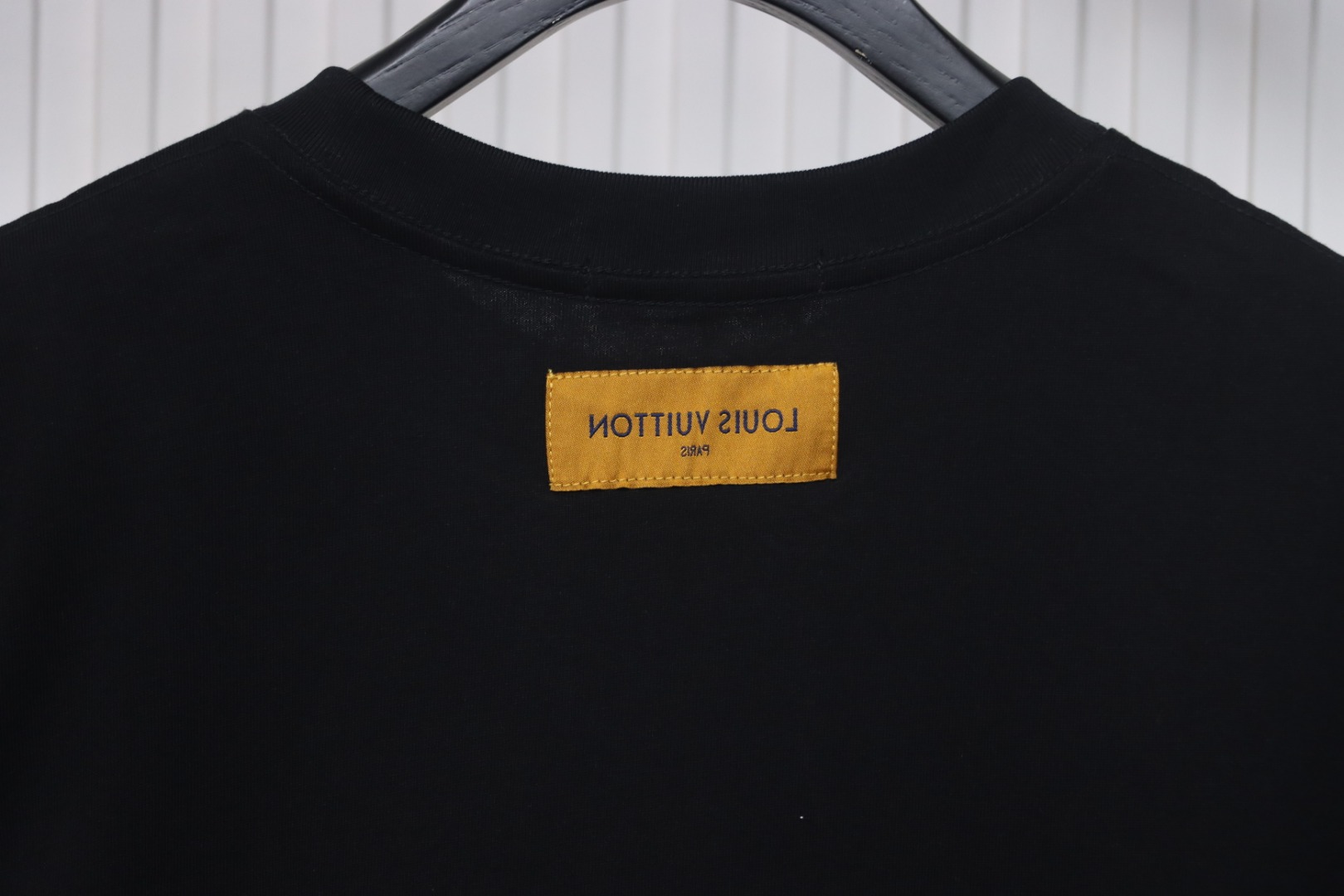 Louis Vuitton 25ss Pocket Old Flower Line Embroidery Short Sleeve black