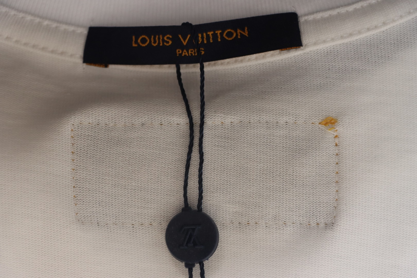 Louis Vuitton 25ss Pocket Old Flower Line Embroidery Short Sleeve White