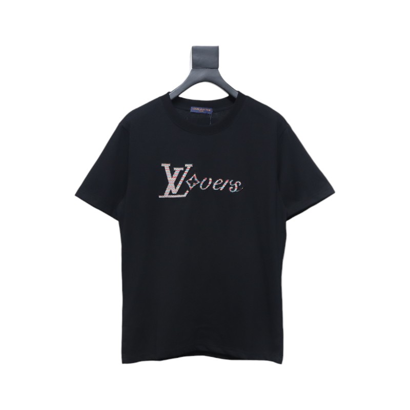 Louis Vuitton 25ss Rainbow Braid Embroidered Short Sleeve Black