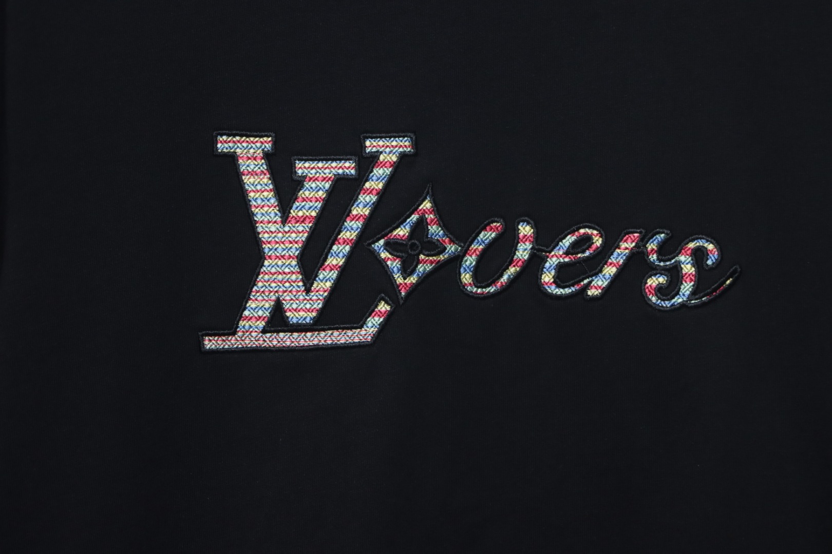 Louis Vuitton 25ss Rainbow Braid Embroidered Short Sleeve Black