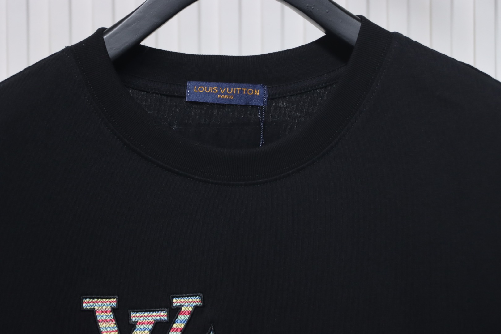 Louis Vuitton 25ss Rainbow Braid Embroidered Short Sleeve Black