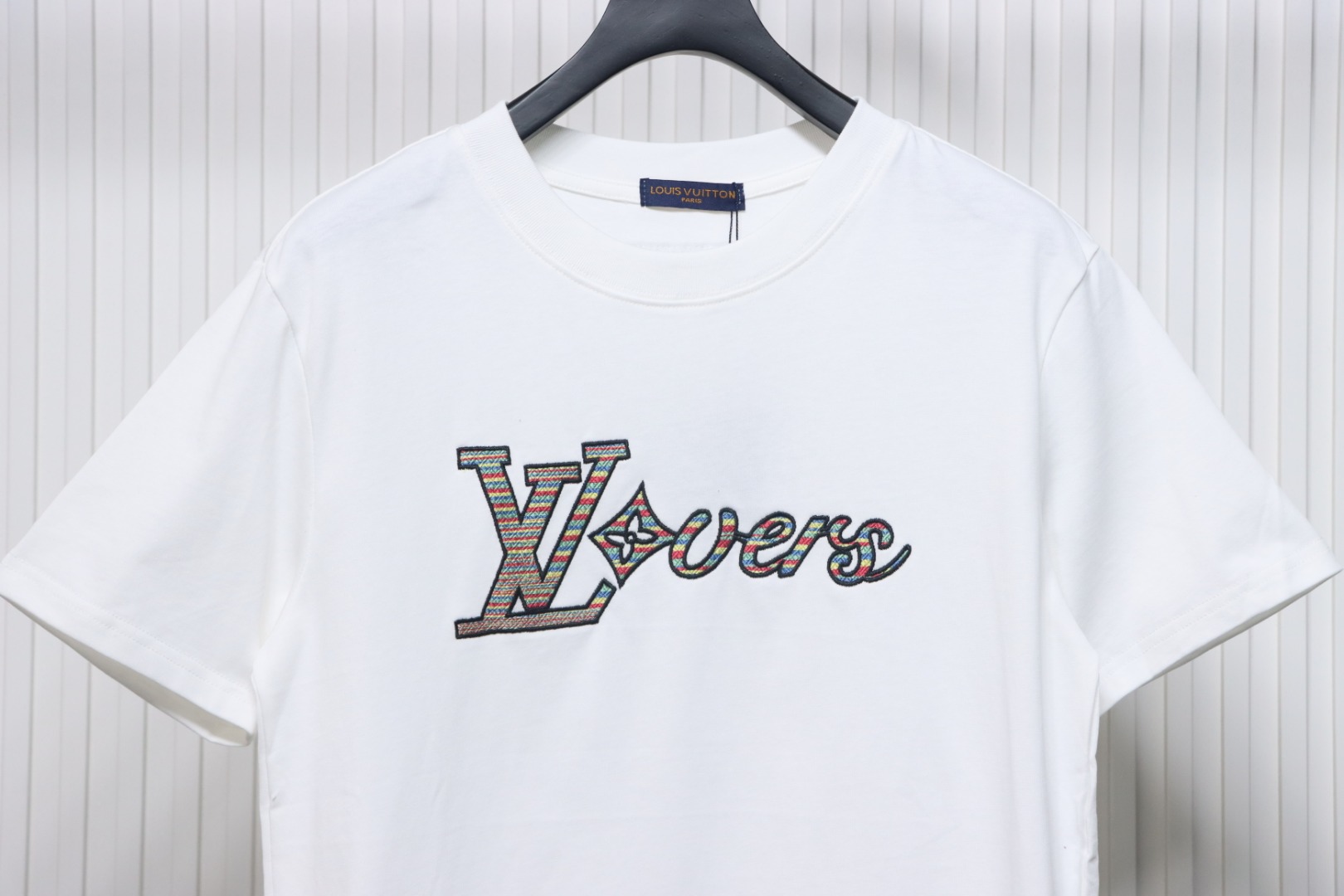 Louis Vuitton 25ss Rainbow Braid Embroidered Short Sleeve White