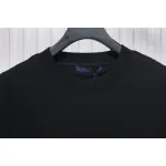 Louis Vuitton 25ss three flower embroidered lettering short-sleeved T-shirt black