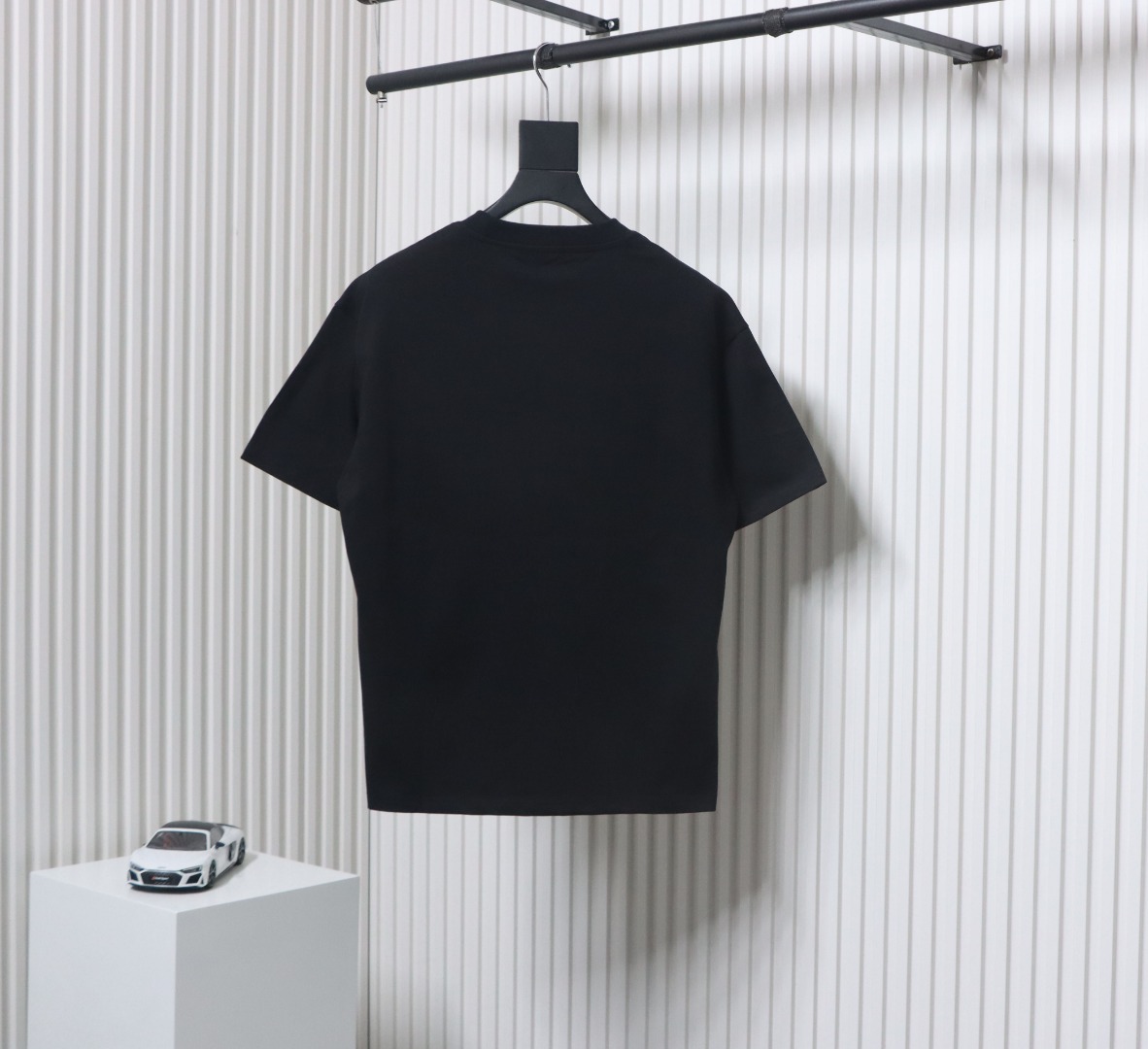 Louis Vuitton 25ss three flower embroidered lettering short-sleeved T-shirt black