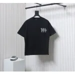 Louis Vuitton 25ss three flower embroidered lettering short-sleeved T-shirt black