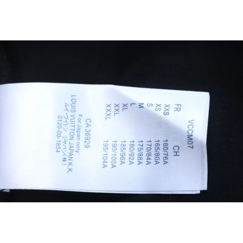Louis Vuitton 25ss three flower embroidered lettering short-sleeved T-shirt black